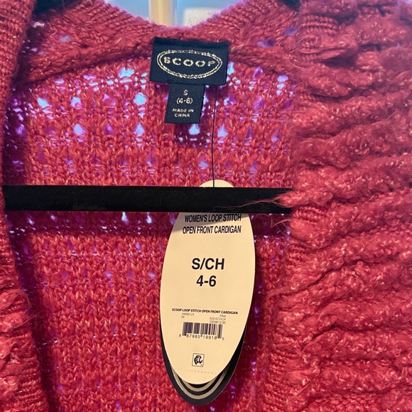 Scoop Textured Mauve/Pink Textured Cardigan NWT - Picture 2 of 5